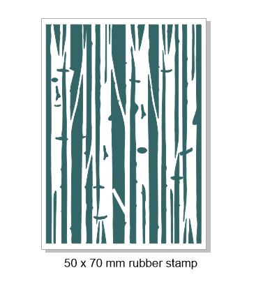 Forest view trees rubber stamp   50 x 70mm Rubber only  for stam